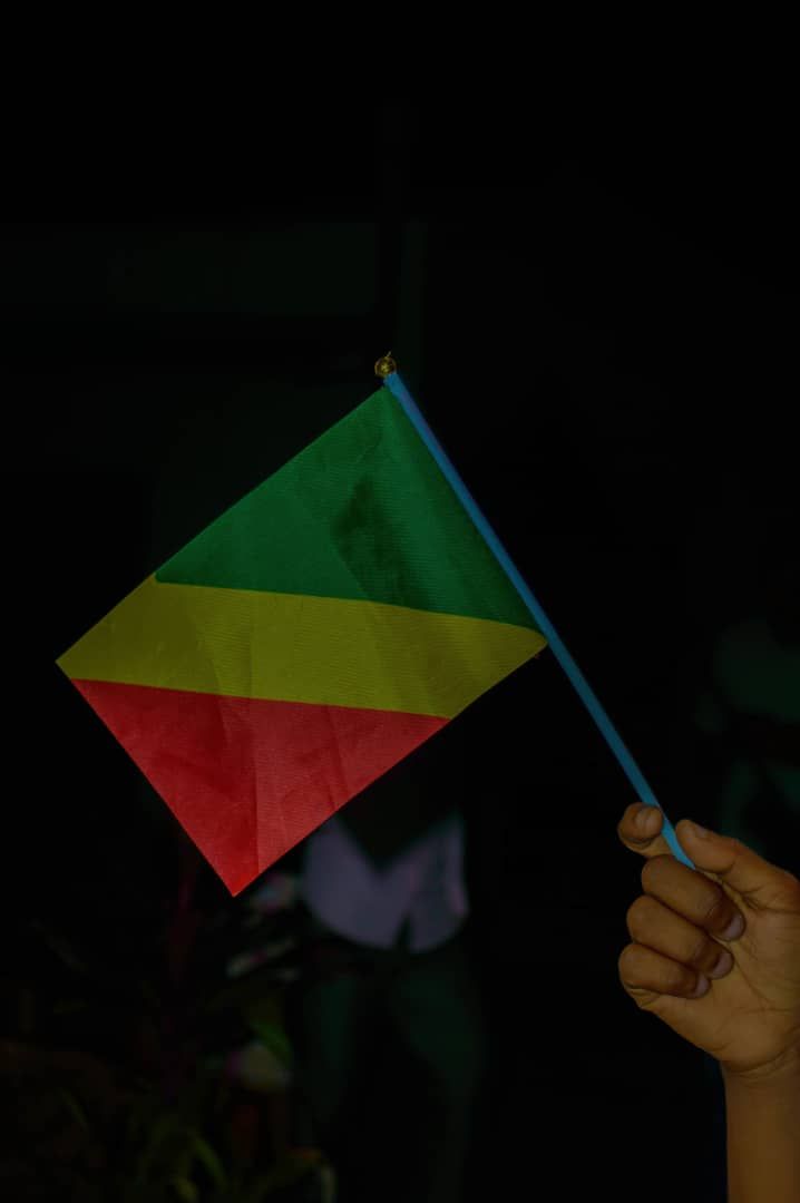 Petit drapeau du Congo tenu à la main photo gratuite - Kleine Kongo-Flagge in der Hand gehalten, kostenloses Foto
