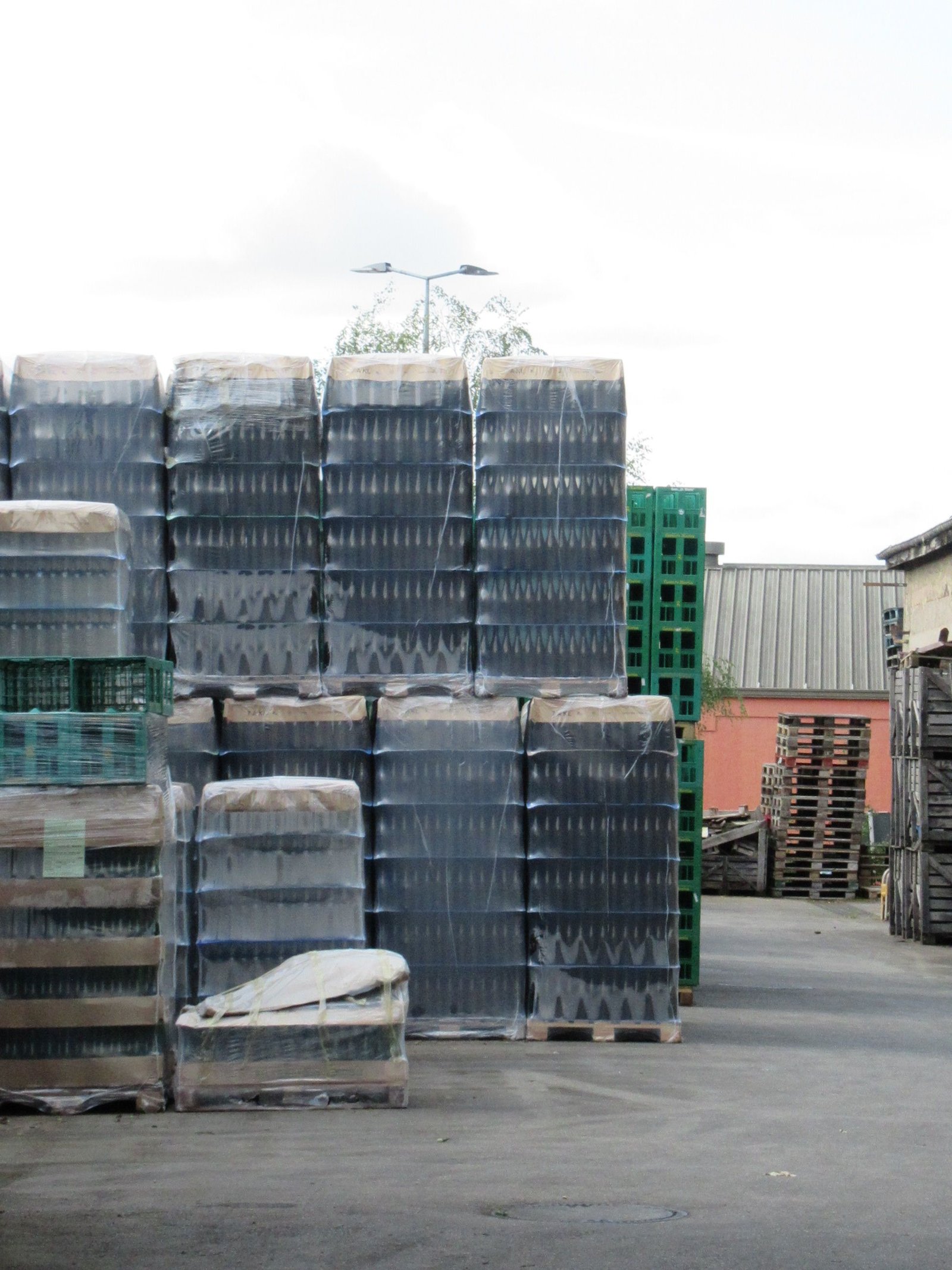 Palettes de bouteilles en verre