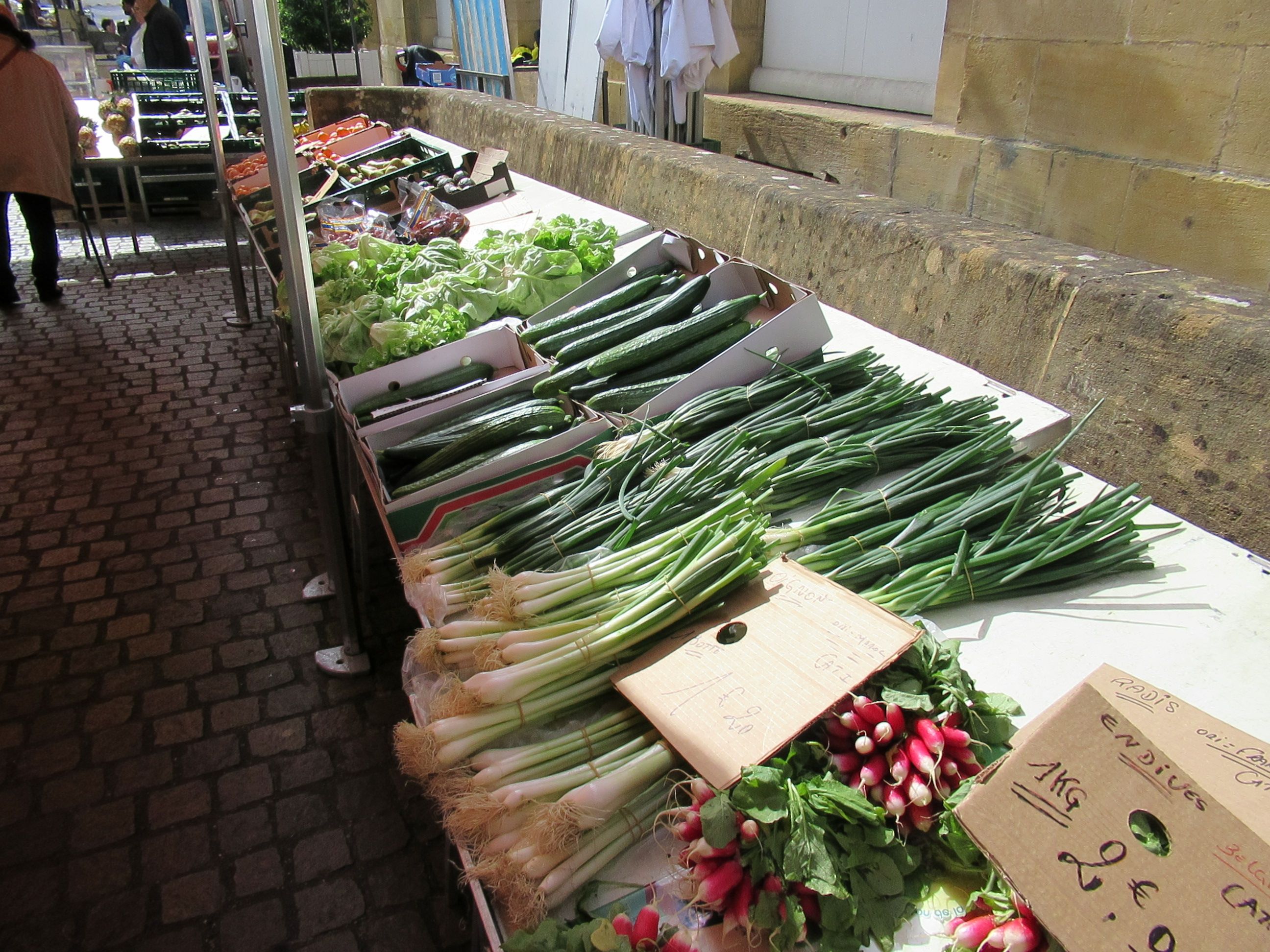 Poireaux concombres salades