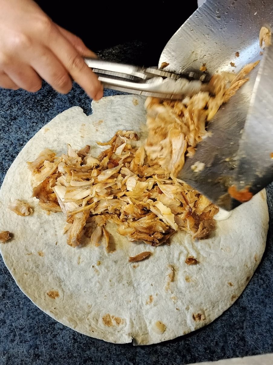Préparation d'un tacos