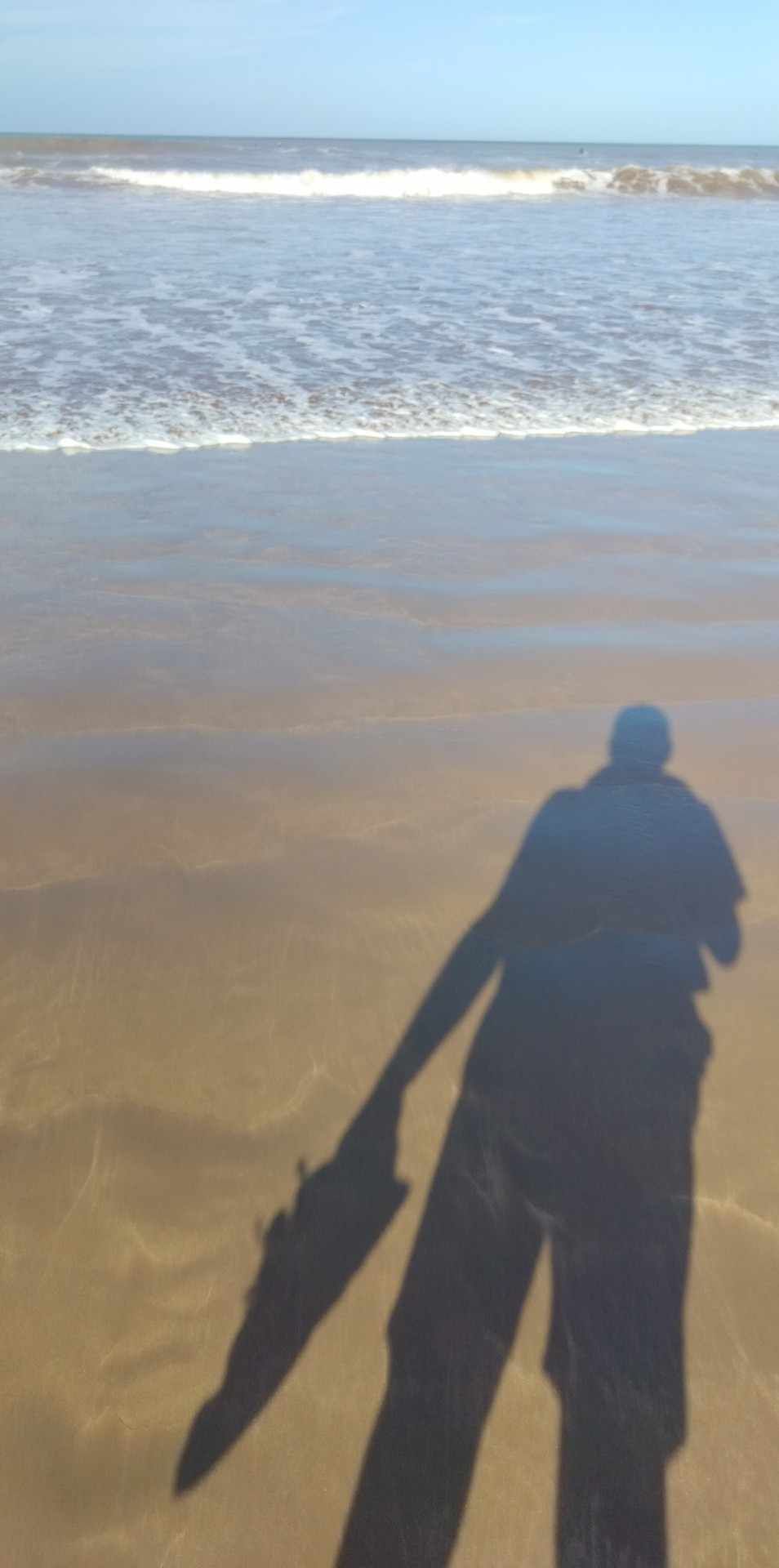 silhouette d'un homme tenant une chaussure à la plage