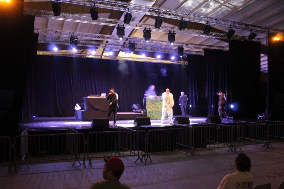 Les artistes musiciens en plein concert photo gratuite