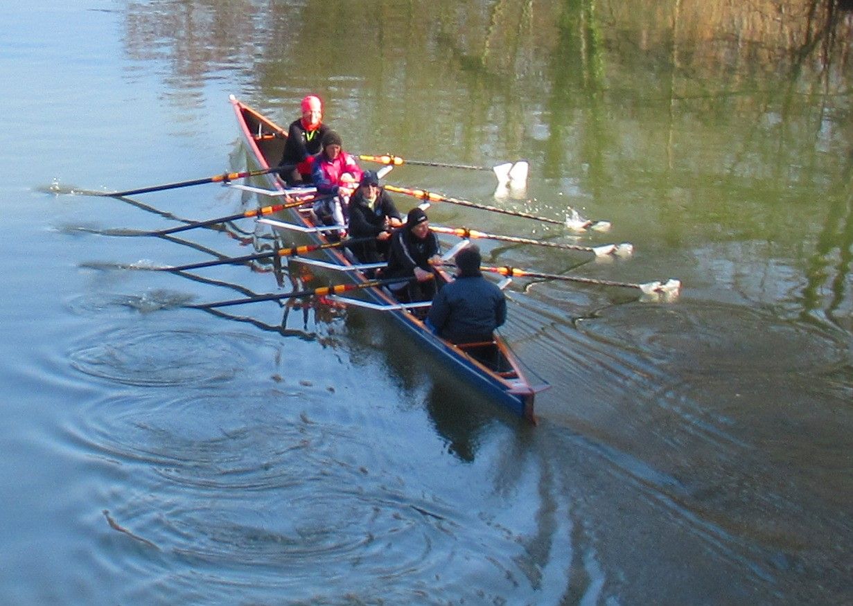 Aviron sur la Moselle au plan d'eau à Metz