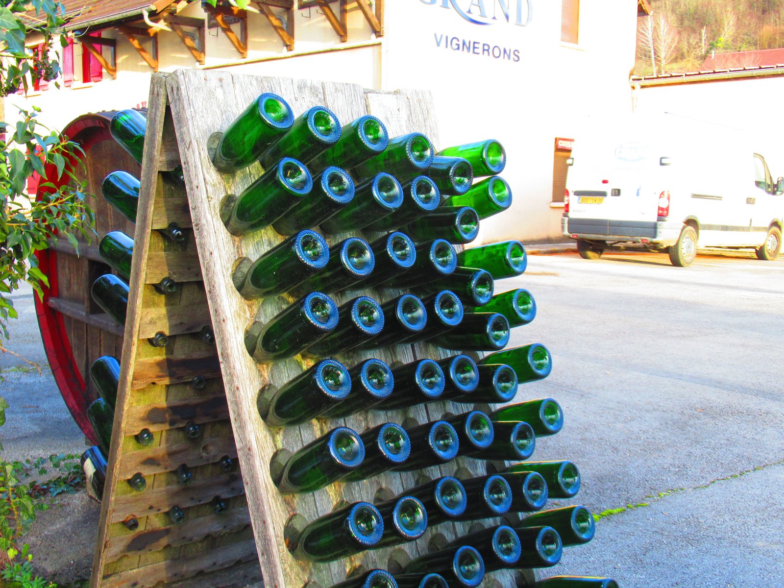 Séchoir à bouteilles verres en bois