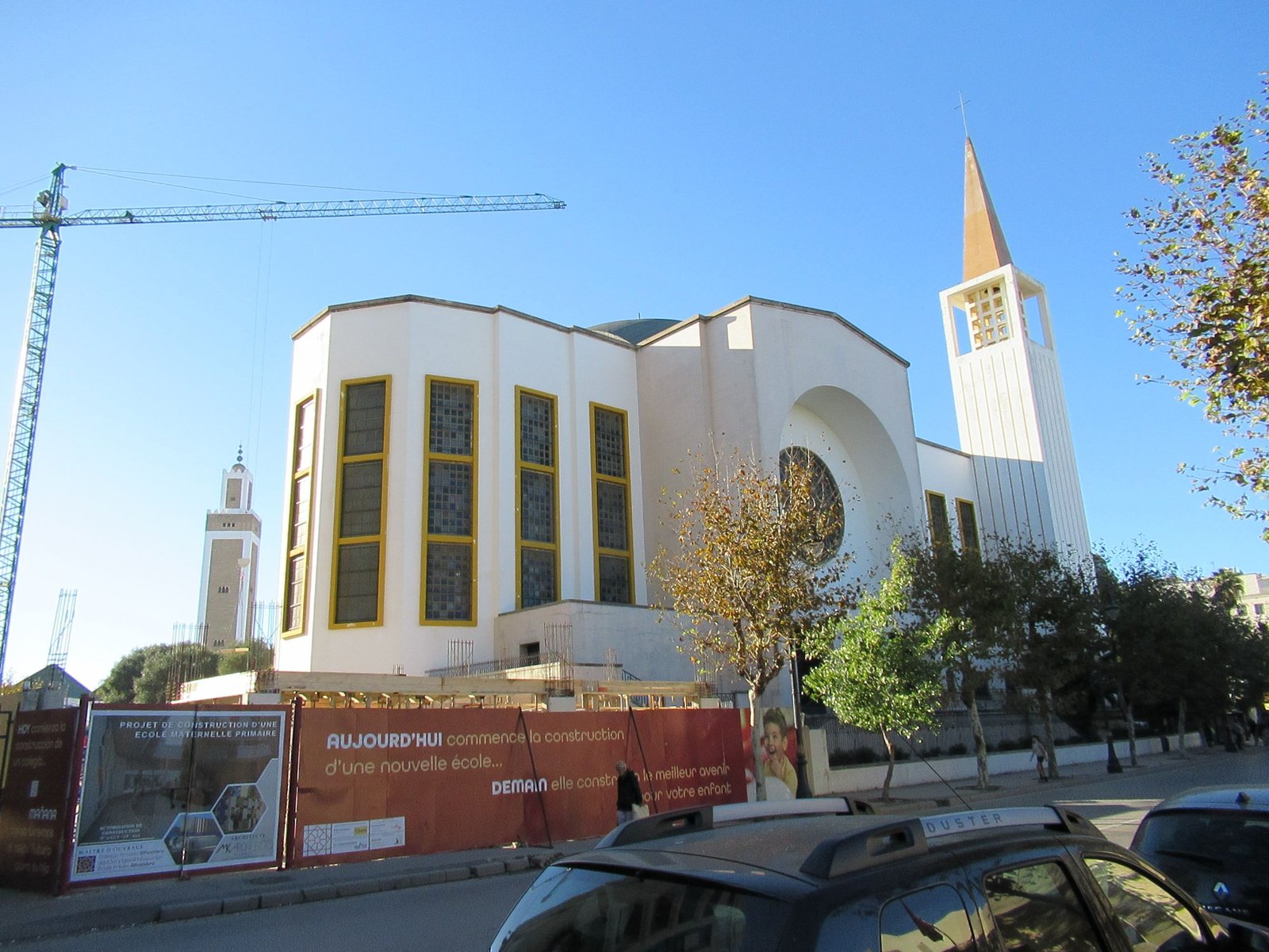 Façade de la cathédrale Notre-Dame-de-l'Assomption de Tanger au Maroc