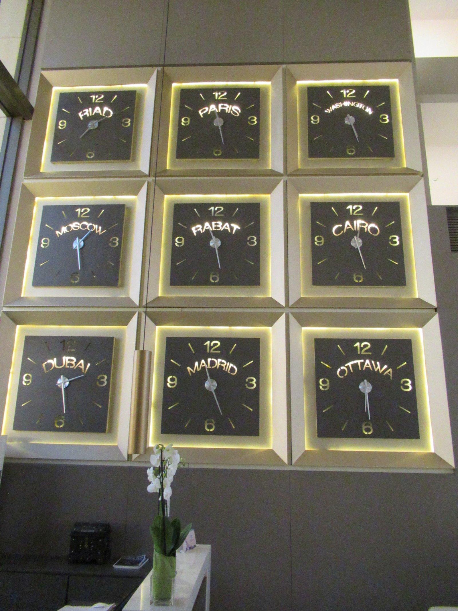 Horloge murale de fuseau horaire des capitales du monde