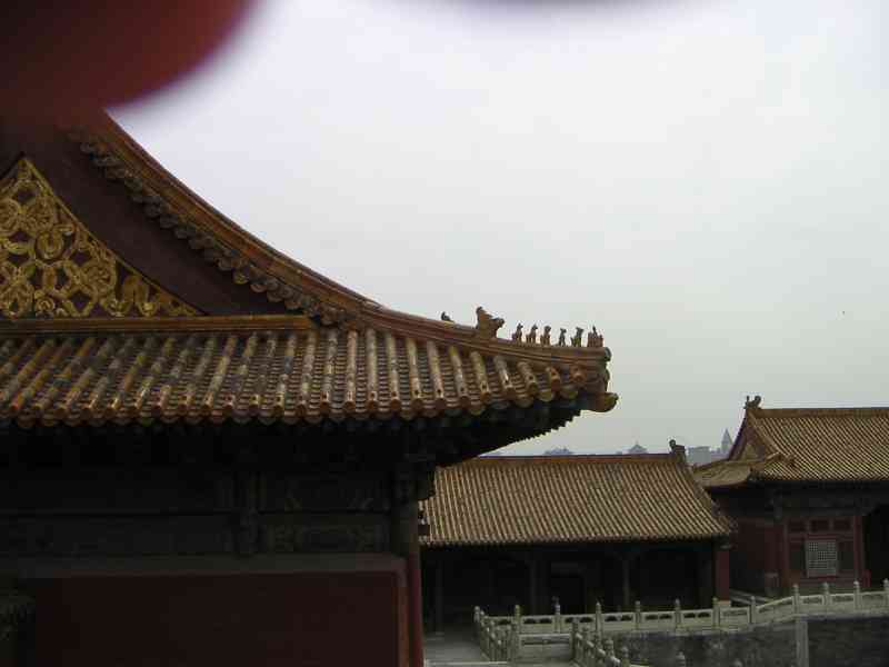 Toit en pente du temple chinois avec des tuiles, cité interdite, Asie photo gratuite