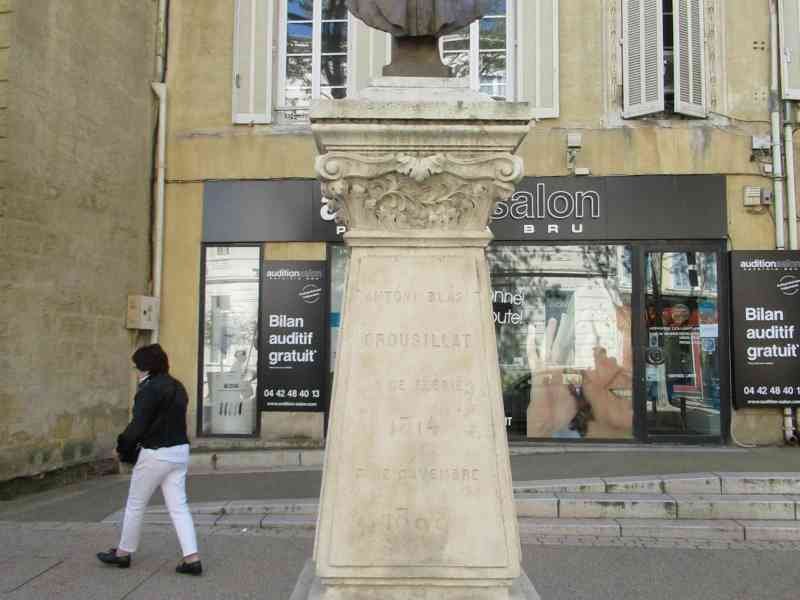 Sculpture du buste d'Antoine Blaise Crousillat à Salon de Provence