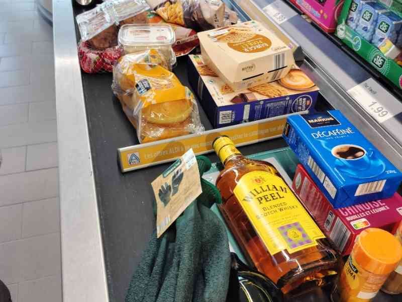 Tapis roulant de caisse de supermarché Aldi