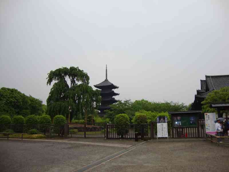 La pagode à cinq étages (Gojunoto), entre les arbres, du temple To-ji à Kyoto, au Japon, photo gratuite