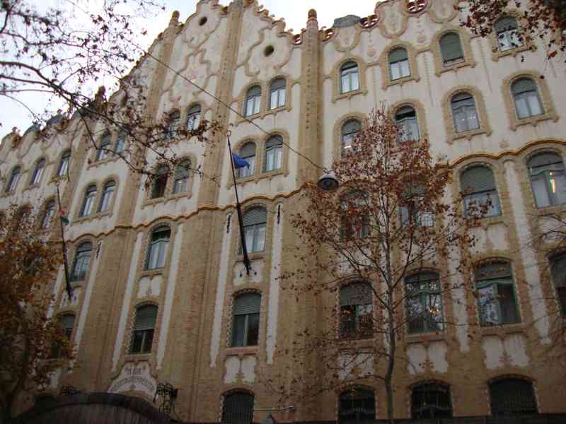 Façade de la Banque d'épargne Postale de Budapest