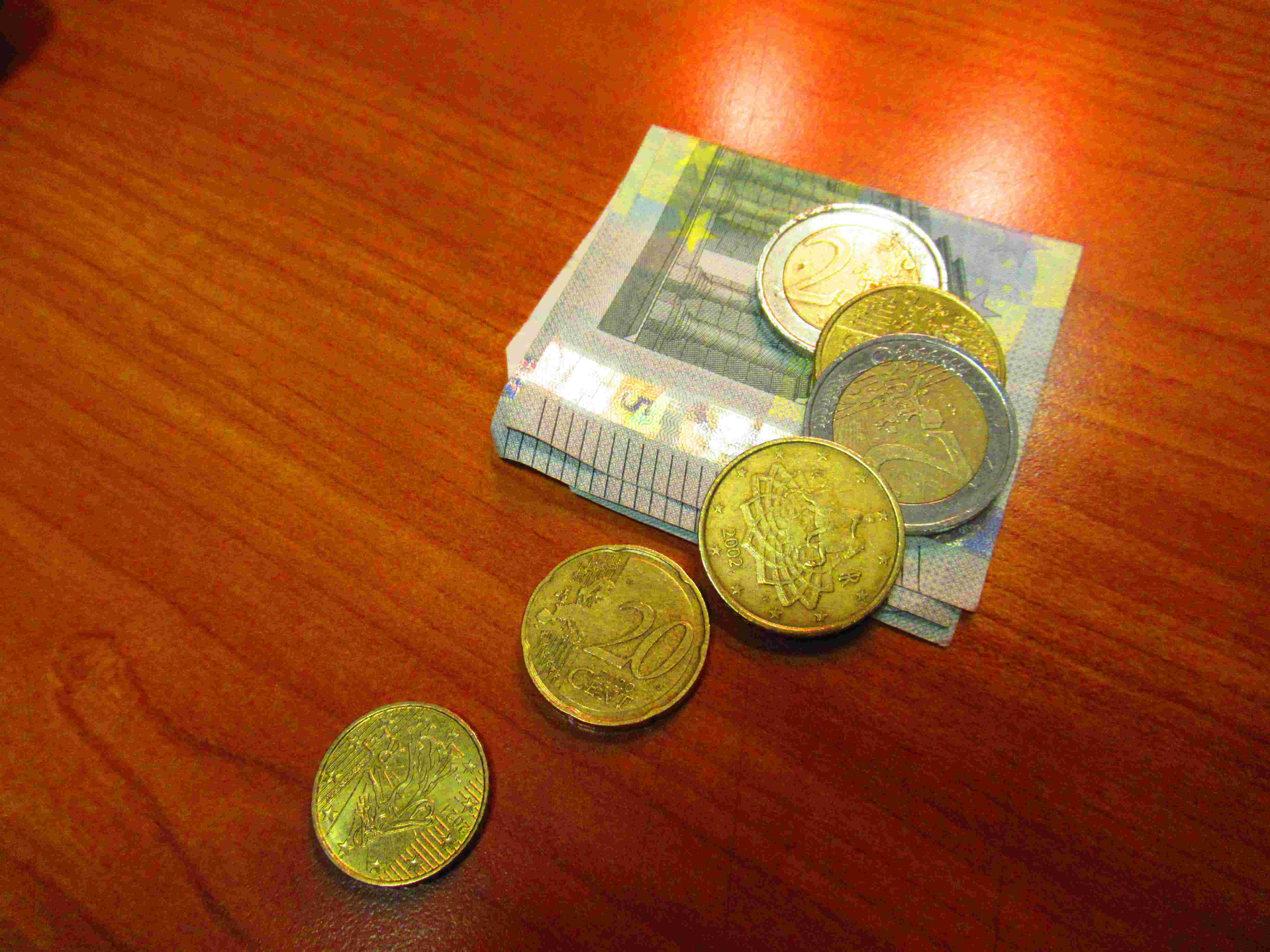 Argent euros billets pièces