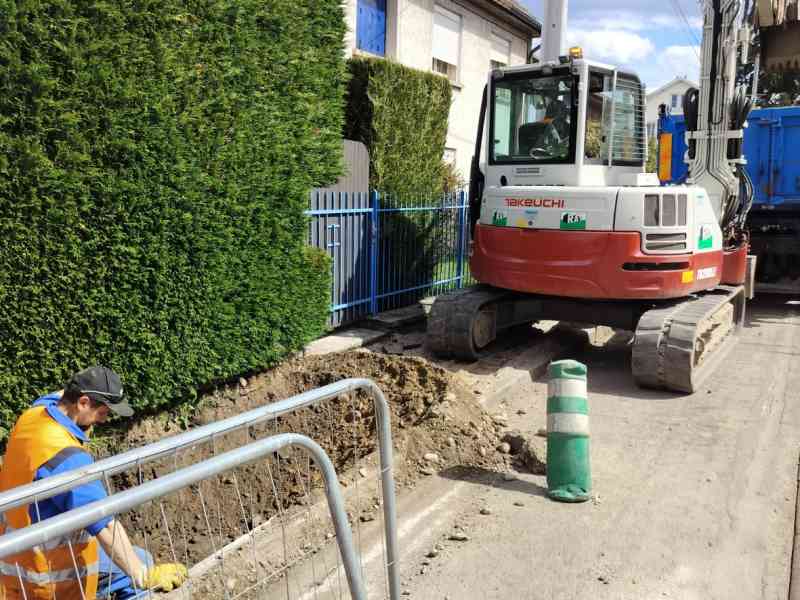 Chantier de travaux d'enfouissement