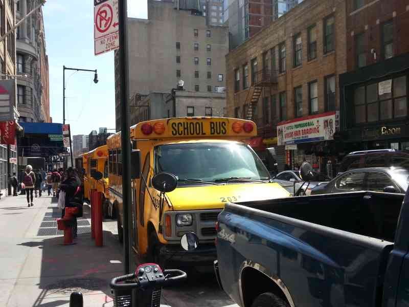 Autobus scolaire de couleur Jaune à New-York
