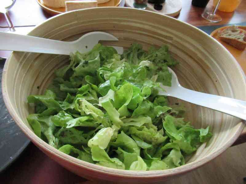 Bol de feuilles de salade vertes