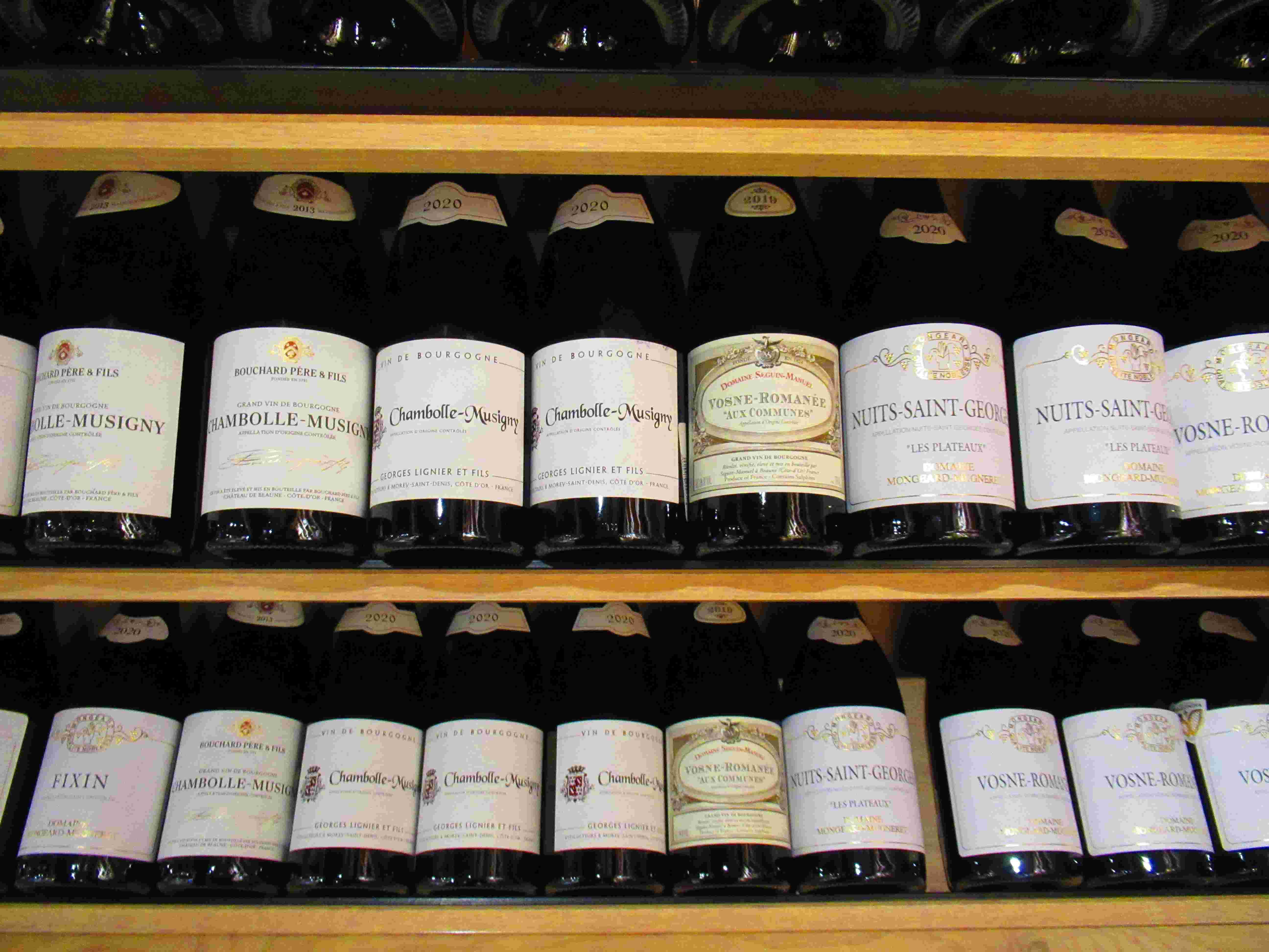 Bouteilles de vin de Bourgogne