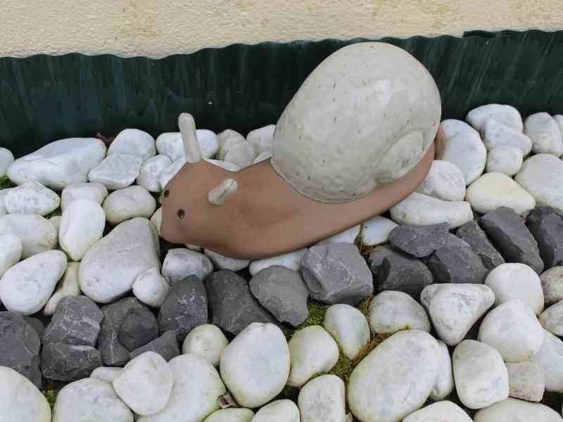 Décoration de jardin en céramique en forme d'escargot, galets, photo gratuite